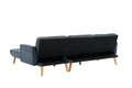 Convertible Sectional Sofa Sleeper, Right Facing L Shaped Sofa Counch For Living Room Dark Gray Foam Linen