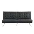 Sofa Bed Black Pvc Black Leather