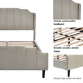 Queen Size Upholstered Platform Bed With Headboard And Footboard,No Box Spring Needed, Velvet Fabric,Gray Gray Velvet