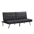 Sofa Bed Black Pvc Black Leather