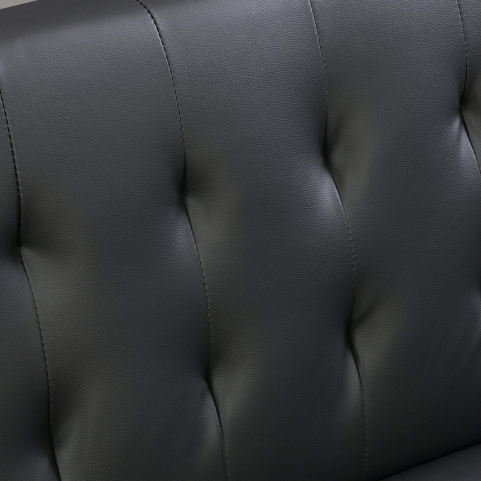 Sofa Bed Black Pvc Black Leather