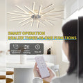 45In Ceiling Fan With Lights Remote Contro Dimmable Led,6 Gear Wind Speed Fan Light White Modern Acrylic