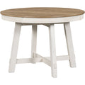 Farmhouse Round Extendable Dining Table With 16