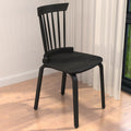 Solid Wood Slat Back Windsor Chair Set Of 2 Black Plywood