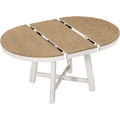 Farmhouse Round Extendable Dining Table With 16