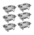 Buffet Catering Dish For Home And Outdoor 6 Pcs Sets Silver Stainless Steel