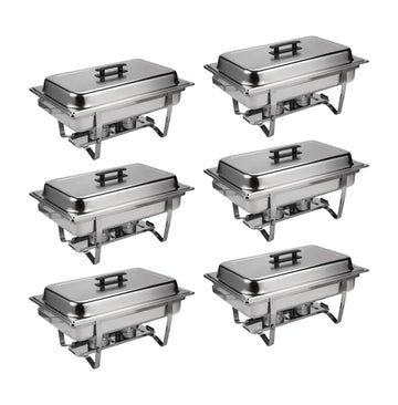 Buffet Catering Dish For Home And Outdoor 6 Pcs Sets Silver Stainless Steel