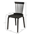 Solid Wood Slat Back Windsor Chair Set Of 2 Black Plywood