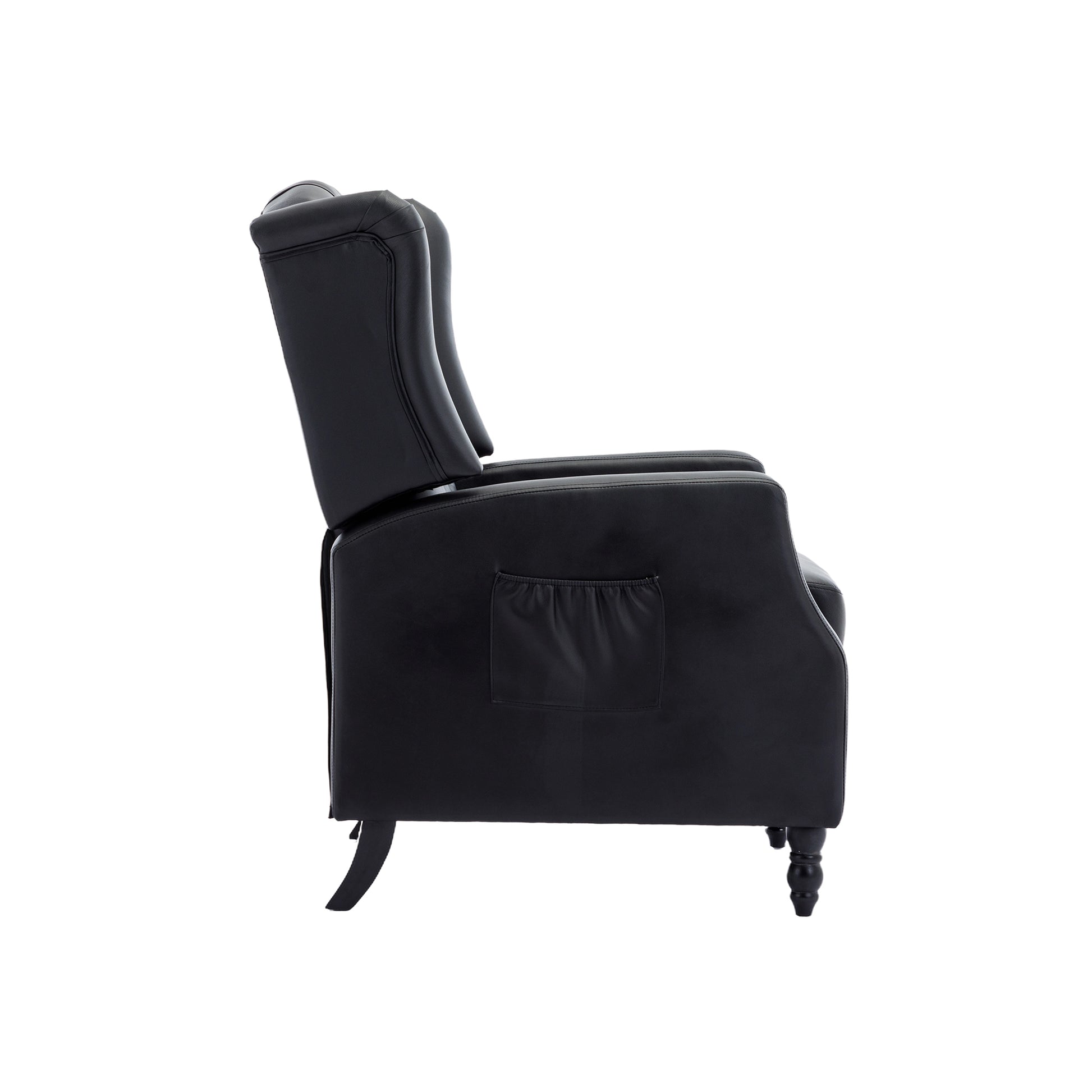 Coolmore Modern Comfortable Upholstered Leisurechair Recliner Chair For Living Room Black Primary Living Space Rubberwood Foam Pu Leather