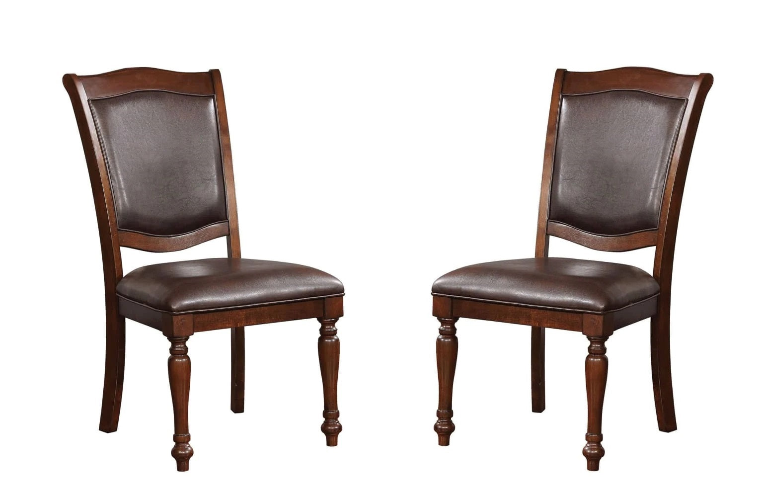 Luxurious Traditional Dining Chairs Brown Cherry Solid Wood Espressoseat Set Of 2Pc Side Chairs Turned Legs Kitchen Dining Room Cherry Brown Dining Room Traditional Dining Chairs Solid Back Solid