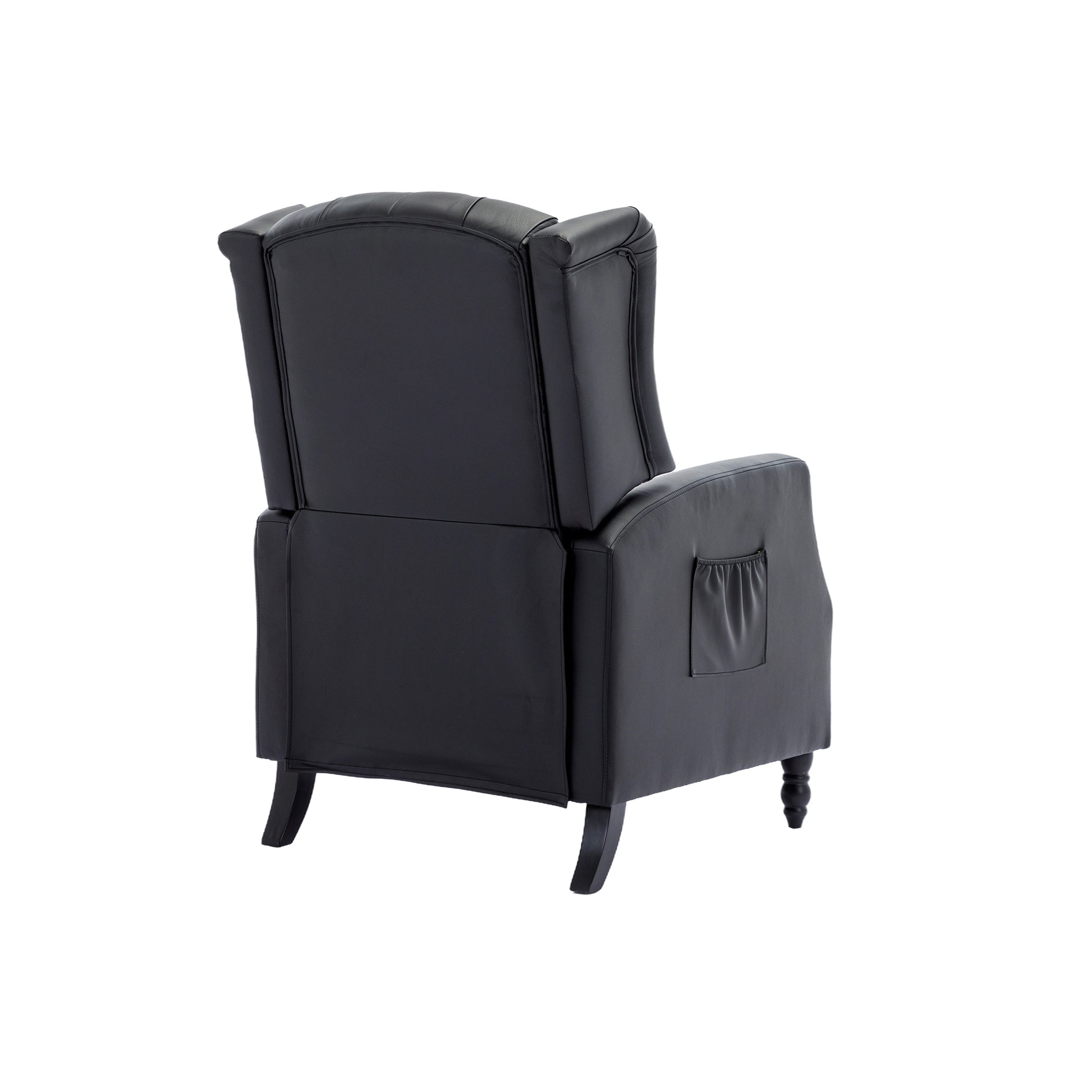Coolmore Modern Comfortable Upholstered Leisurechair Recliner Chair For Living Room Black Primary Living Space Rubberwood Foam Pu Leather
