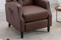 Coolmore Modern Comfortable Upholstered Leisurechair Recliner Chair For Living Room Brown Primary Living Space Rubberwood Foam Pu Leather