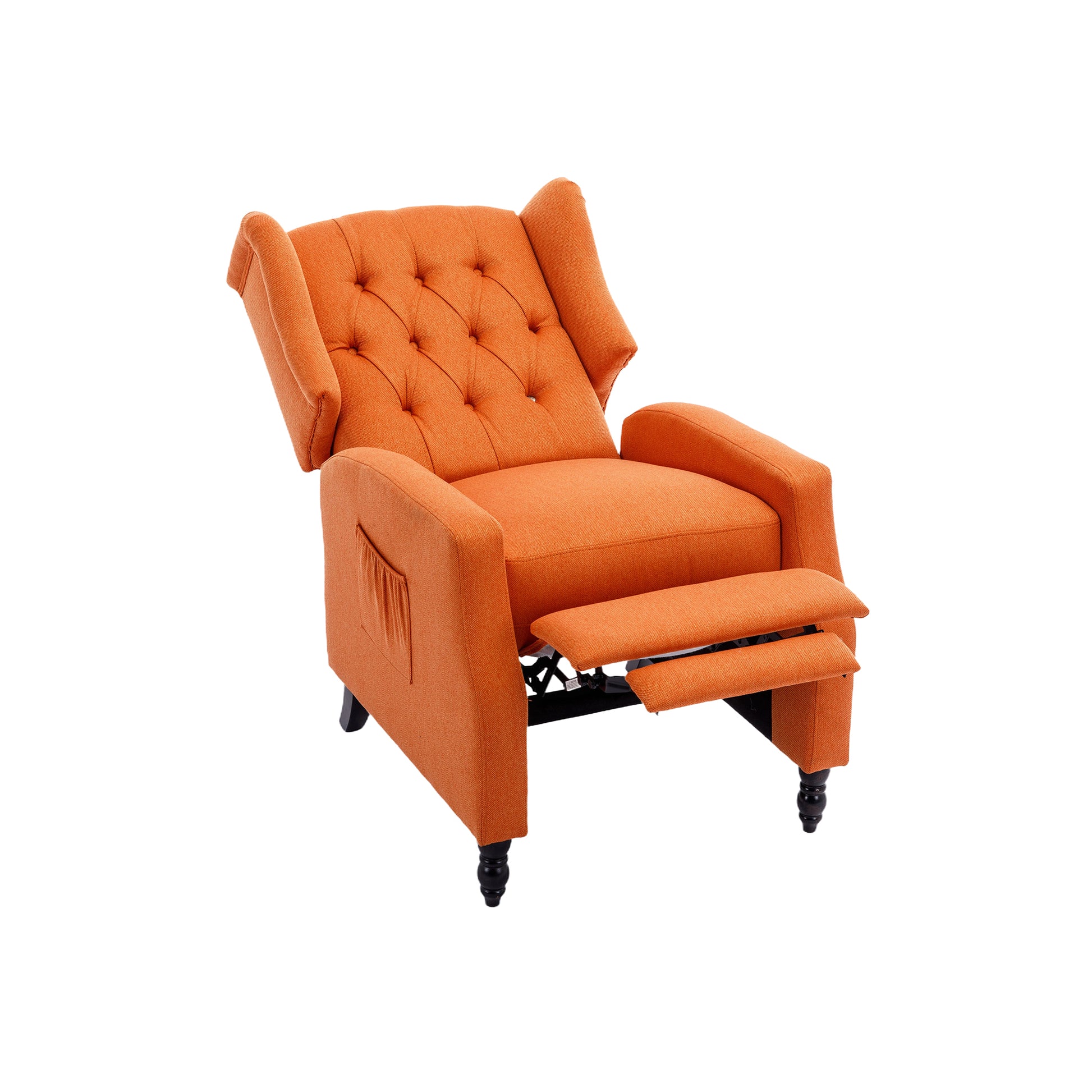 Coolmore Modern Comfortable Upholstered Leisurechair Recliner Chair For Living Room Orange Primary Living Space Rubberwood Foam Linen