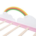 Twin Size Bed With Clouds And Rainbow Decor Pink White Plywood