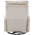 Reclining Chair 270 Degree Swivel Recliner Chairs With Usb Port, Side Pocket And Touch Sensitive Lamp For Living Room, Bedroom, Cream Cream Linen