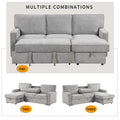 Upholstery Sleeper Sectional Sofa With Storage Space, Usb Port, 2 Cup Holders On Back Cushions Same Sku Wy000335Aae Gray Wood Square Arms Polyester 3 Seat