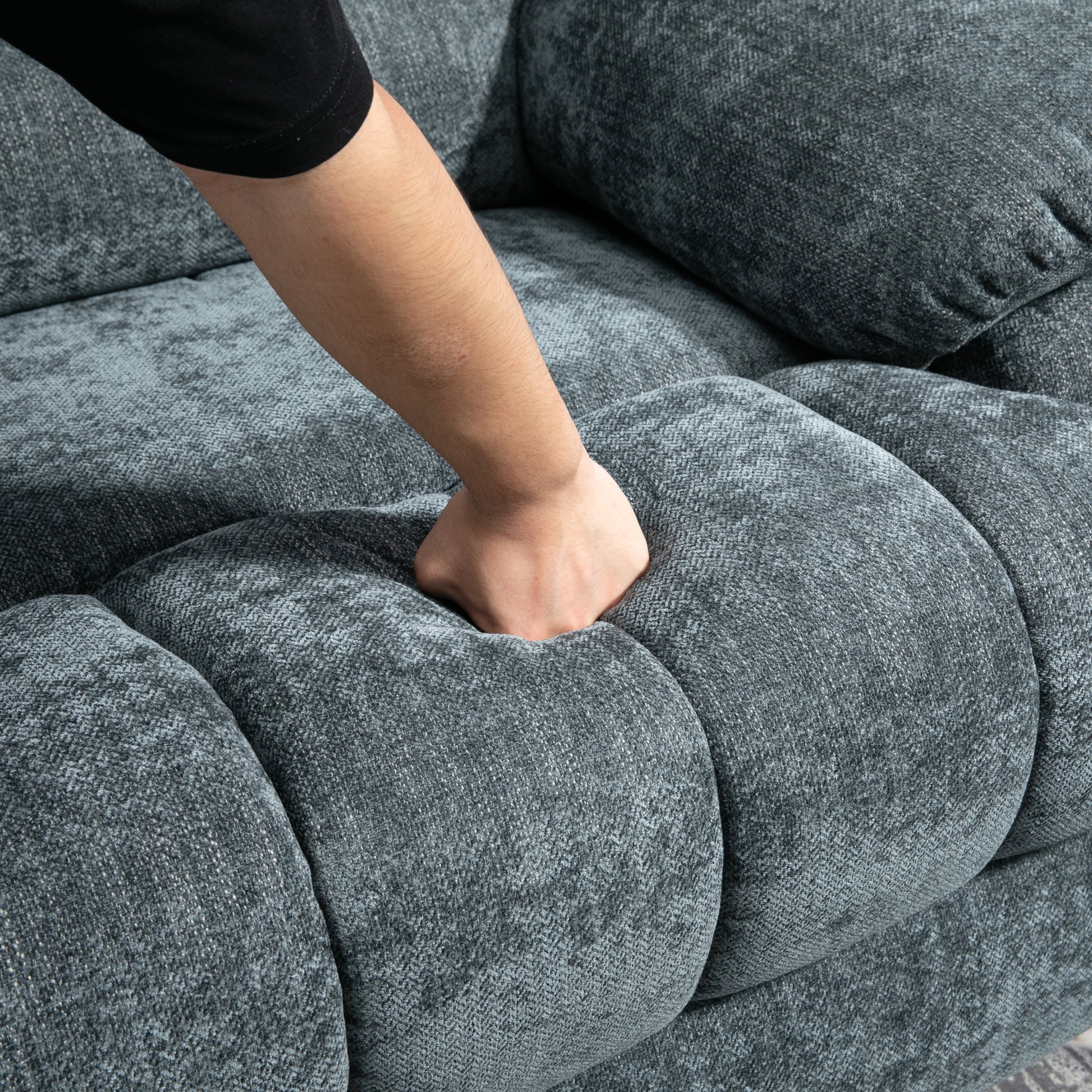 23" Seat Width And High Back Large Size Blue Chenille Power Lift Recliner Chair With 8 Point Vibration Massage And Lumbar Heating Blue Gray Chenille Metal Power Push Button Primary Living Space Medium Firm Cushion Back Heavy Duty American Design Pillow