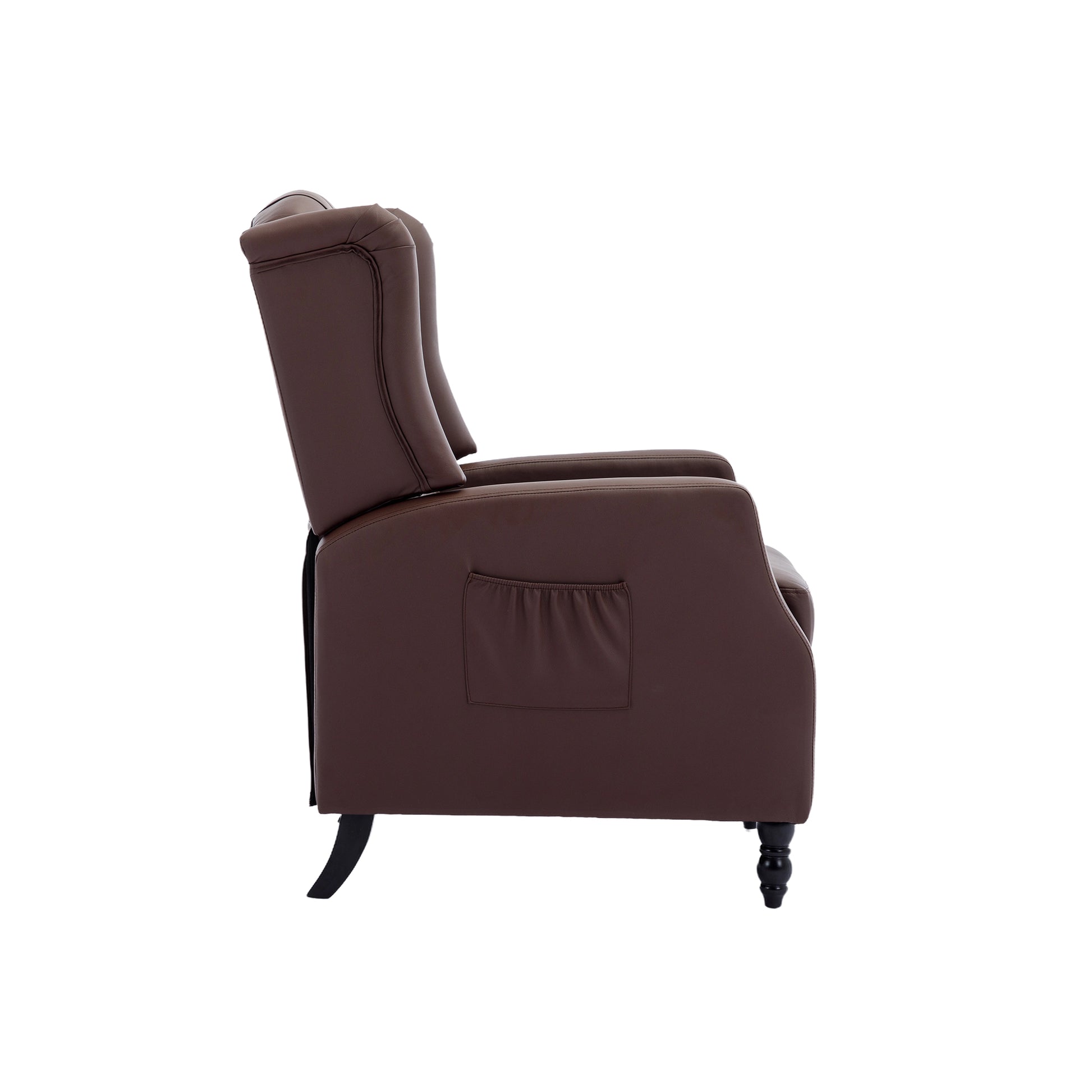 Coolmore Modern Comfortable Upholstered Leisurechair Recliner Chair For Living Room Brown Primary Living Space Rubberwood Foam Pu Leather