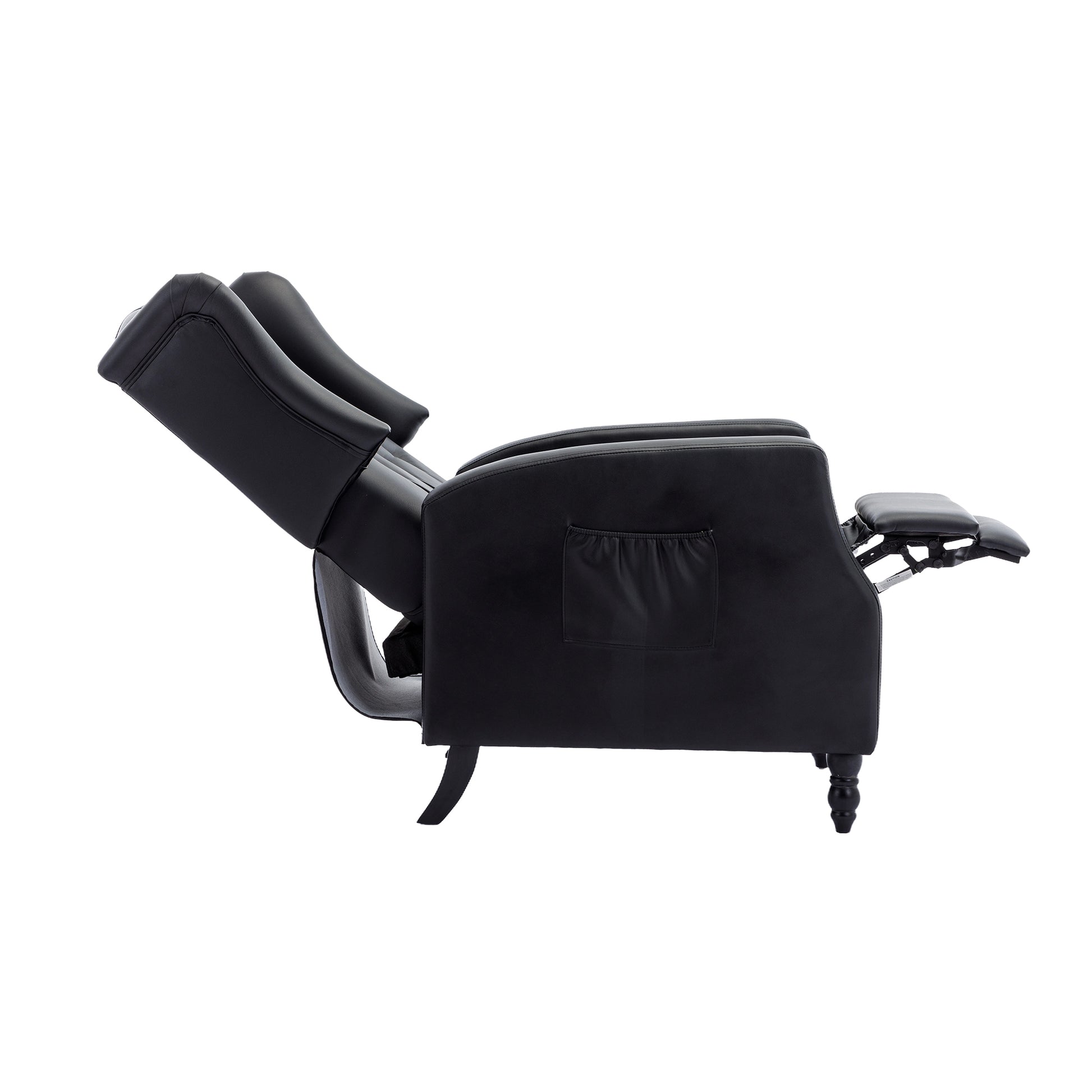 Coolmore Modern Comfortable Upholstered Leisurechair Recliner Chair For Living Room Black Primary Living Space Rubberwood Foam Pu Leather