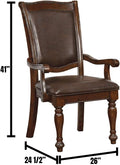 Glorious Classic Traditional Dining Chairs Cherry Solid Woodcushion Seat Set Of 2Pc Arm Chairs Turned Legs Kitchen Dining Room Cherry Brown Dining Room Traditional Arm Chair Solid Wood