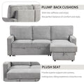 Upholstery Sleeper Sectional Sofa With Storage Space, Usb Port, 2 Cup Holders On Back Cushions Same Sku Wy000335Aae Gray Wood Square Arms Polyester 3 Seat