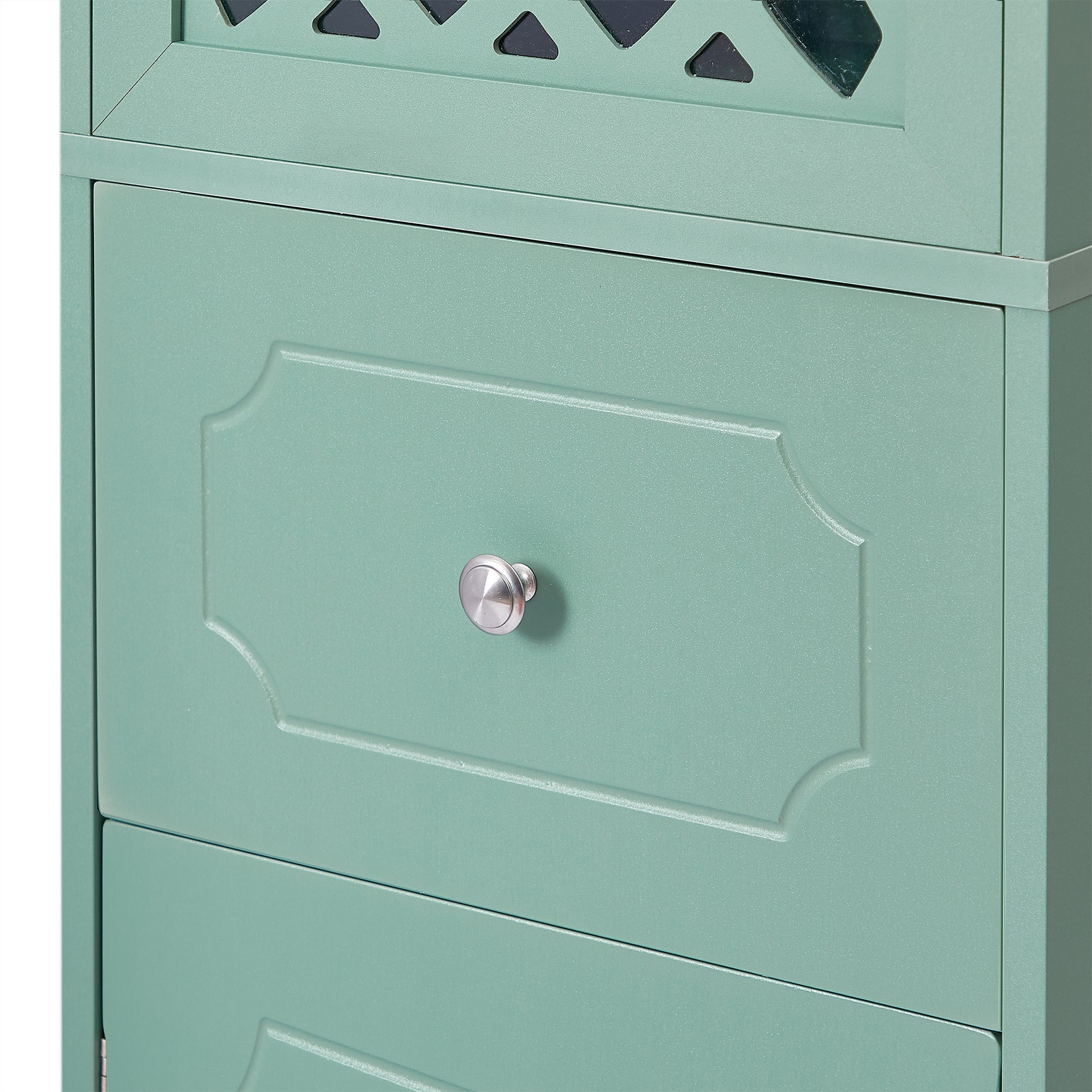 Tall Bathroom Cabinet, Freestanding Storage Cabinet With Drawer And Doors, Mdf Board, Acrylic Door, Adjustable Shelf, Green Green Mdf