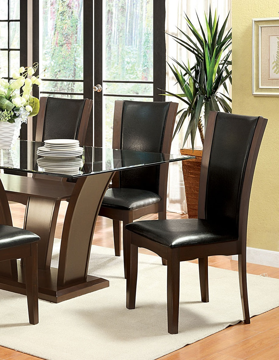 Style Comfort Contemporary 2pcs Side Chairs Dark brown-brown-dining