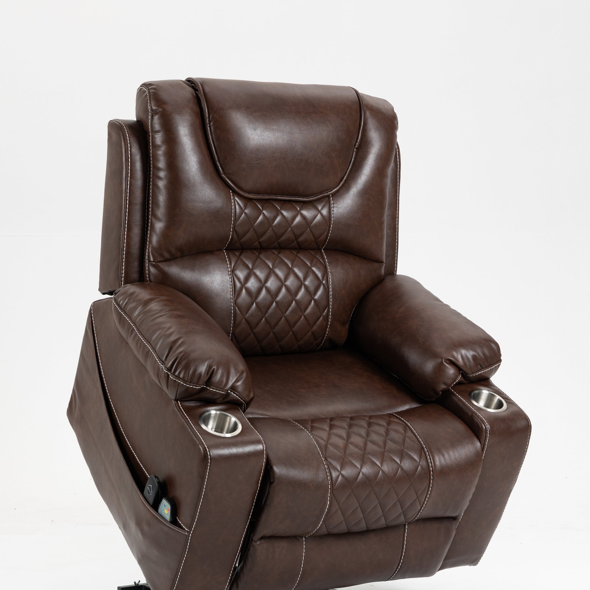 Lounge Chair Lift Chair Relax Sofa Chair Sitting Room Furniture Sitting Room Power Supply Elderly Electric Lounge Chair Brown Cotton Leather