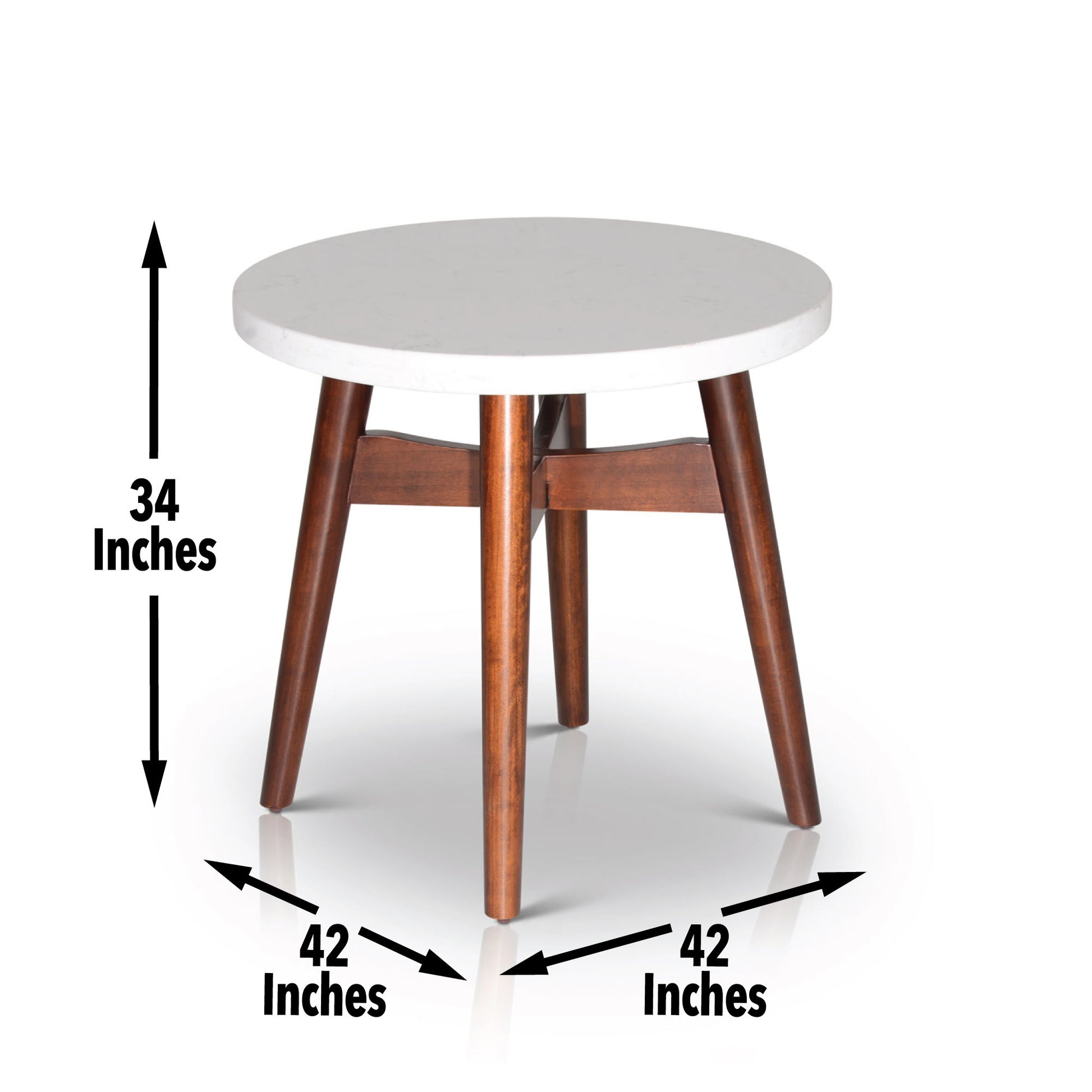 Contemporary Mid Century Accent Tables Natural Cherry Legs, White Silverstone Tops Classic Design With Modern Simplicity Cherry Solid Wood Mdf