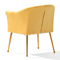 Velvet Accent Chair With Wood Frame, Modern Armchair Club Leisure Chair With Gold Metal Legs, Single Reading Chair For Living Room Bedroom Office Hotel Apartments Yellow Polyester Polyester