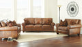 Rustic Leather Collection Loveseat Premium Construction, Nail Head Trim Maximum Comfort And Style Tan Foam Leather