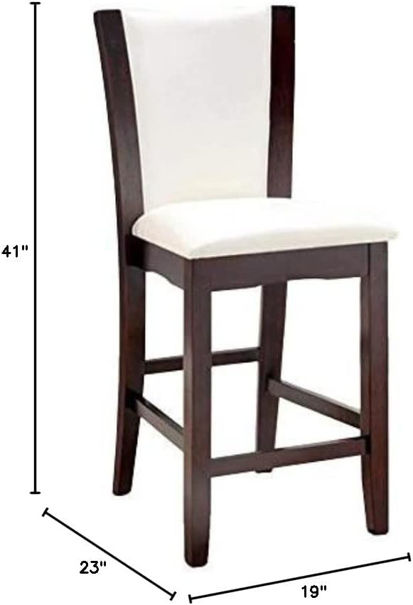 Style Comfort Contemporary 2pcs Counter Height Chairs white-brown-dining