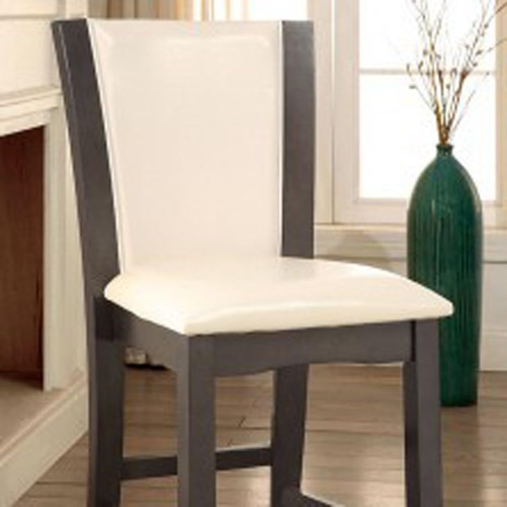 Style Comfort Contemporary 2pcs Counter Height Chairs white+gray-gray-dining