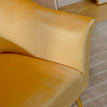 Velvet Accent Chair With Wood Frame, Modern Armchair Club Leisure Chair With Gold Metal Legs, Single Reading Chair For Living Room Bedroom Office Hotel Apartments Yellow Polyester Polyester