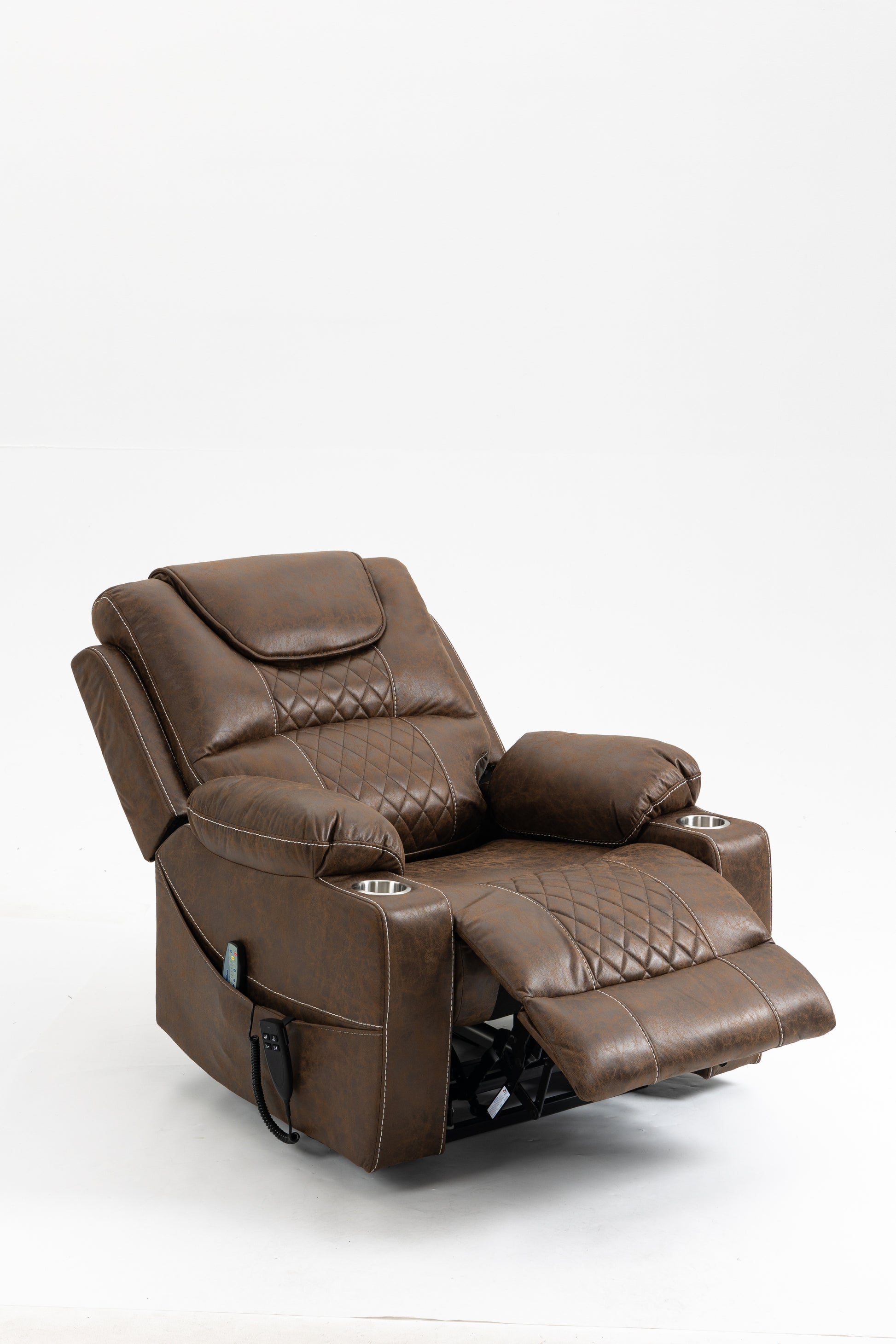 Lounge Chair Lift Chair Relax Sofa Chair Sitting Room Furniture Sitting Room Power Supply Elderly Electric Lounge Chair 180 Degree Lying Flat Brown Cotton Leather