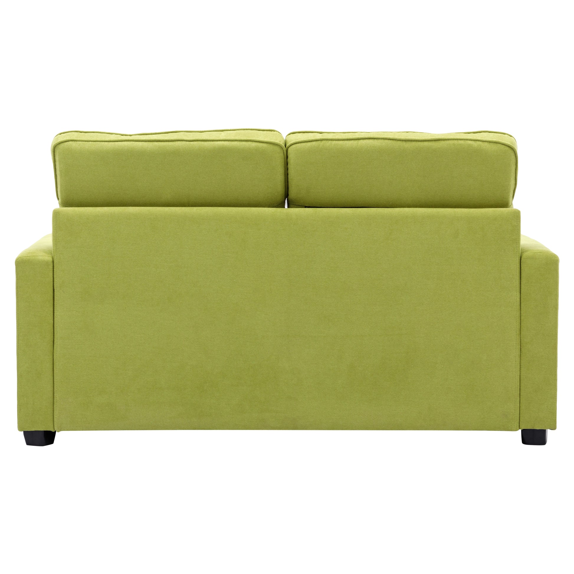 59.4" Loveseat Sofa With Pull Out Bed Modern Upholstered Couch With Side Pocket For Living Room Office, Green Green Chenille