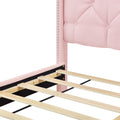 Queen Size Storage Bed Linen Upholstered Platform Bed With Two Drawers Pink Queen Pink Upholstered
