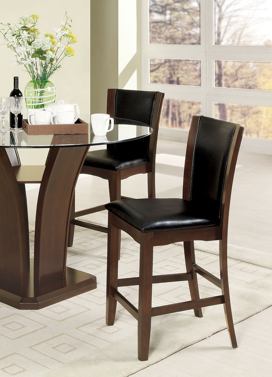 Style Comfort Contemporary 2pcs Counter Height Chairs brown-brown-dining