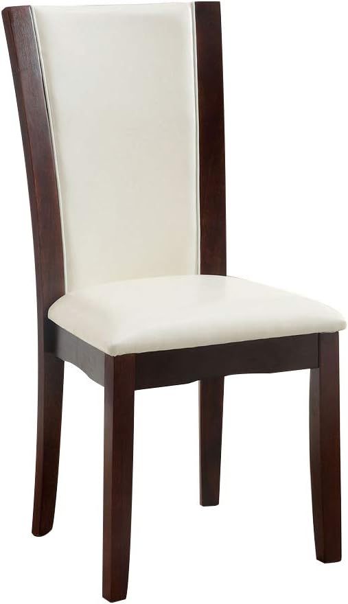 Style Comfort Contemporary 2pcs Side Chairs Dark white-brown-dining