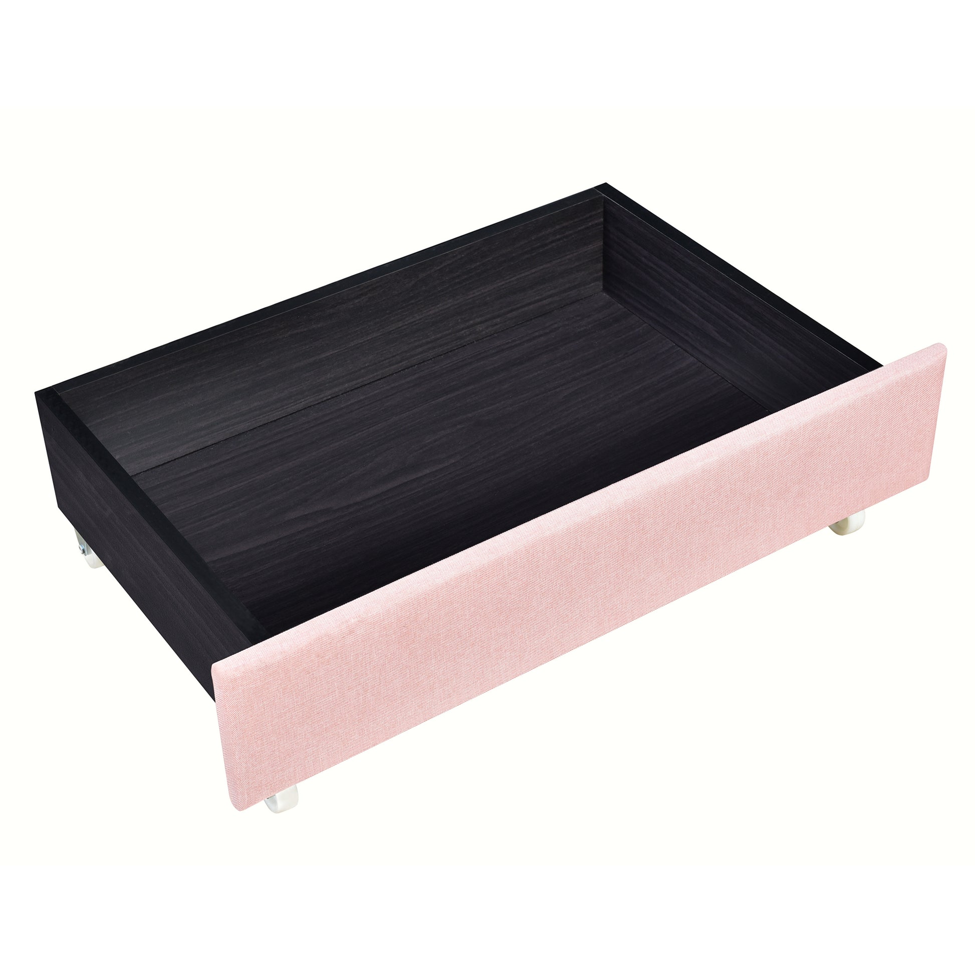 Queen Size Storage Bed Linen Upholstered Platform Bed With Two Drawers Pink Queen Pink Upholstered