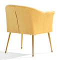 Velvet Accent Chair With Wood Frame, Modern Armchair Club Leisure Chair With Gold Metal Legs, Single Reading Chair For Living Room Bedroom Office Hotel Apartments Yellow Polyester Polyester