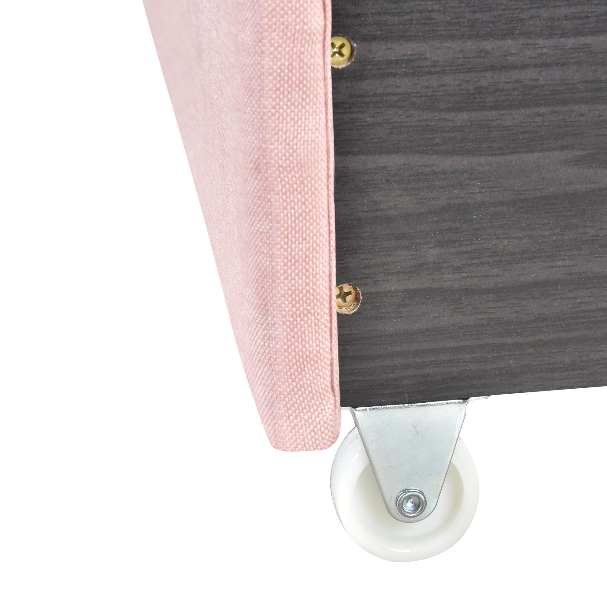 Queen Size Storage Bed Linen Upholstered Platform Bed With Two Drawers Pink Queen Pink Upholstered