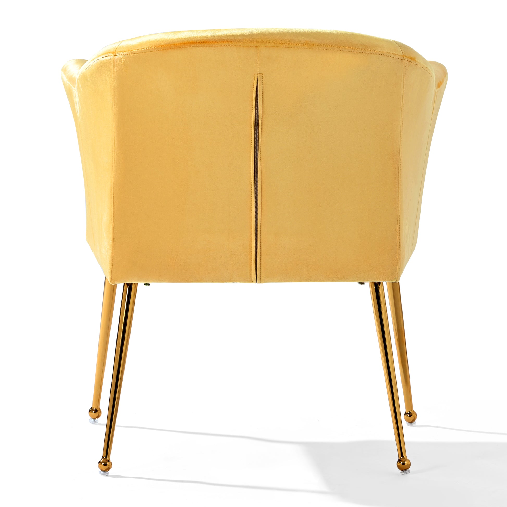 Velvet Accent Chair With Wood Frame, Modern Armchair Club Leisure Chair With Gold Metal Legs, Single Reading Chair For Living Room Bedroom Office Hotel Apartments Yellow Polyester Polyester