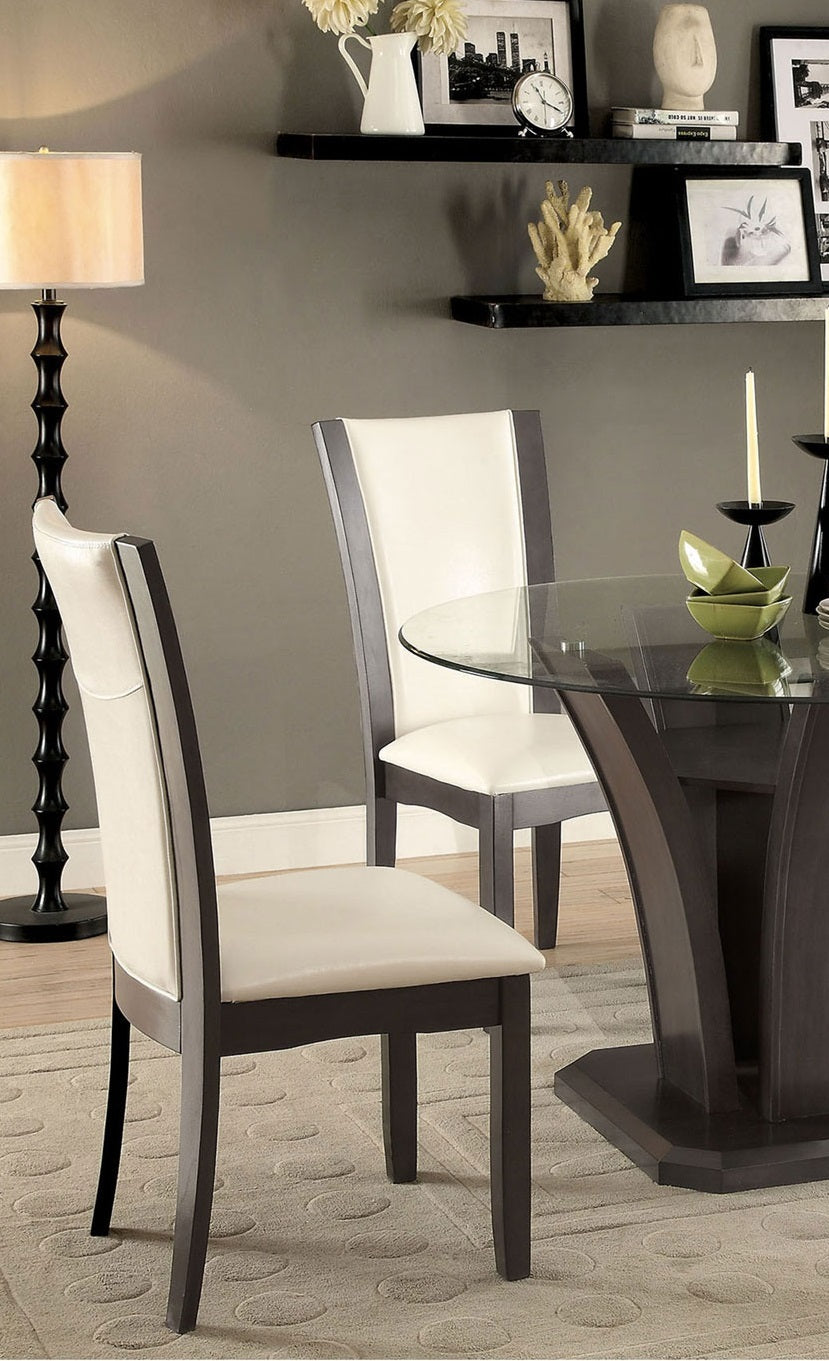 Style Comfort Contemporary 2pcs Side Chairs Gray And white+gray-gray-dining