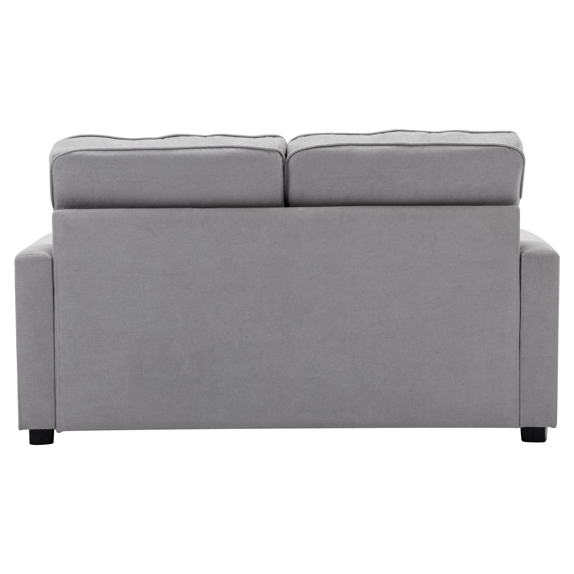 59.4" Loveseat Sofa With Pull Out Bed Modern Upholstered Couch With Side Pocket For Living Room Office, Grey Grey Chenille