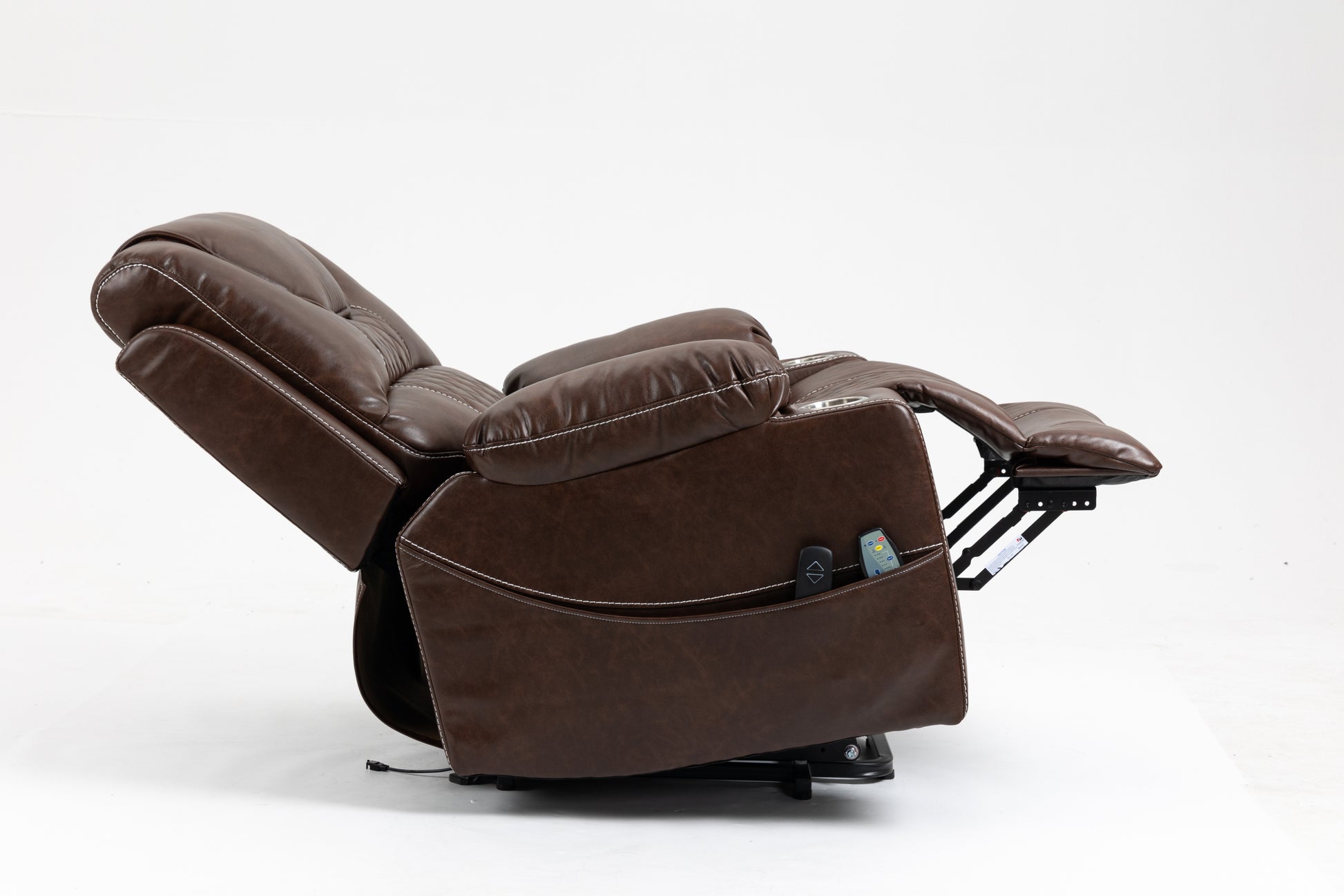 Lounge Chair Lift Chair Relax Sofa Chair Sitting Room Furniture Sitting Room Power Supply Elderly Electric Lounge Chair Brown Cotton Leather