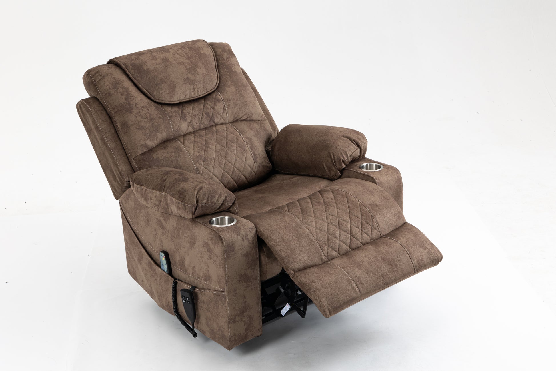 Lounge Chair Lift Chair Relax Sofa Chair Sitting Room Furniture Sitting Room Power Supply Elderly Electric Lounge Chair 180 Degree Lying Flat Brown Cotton Velvet