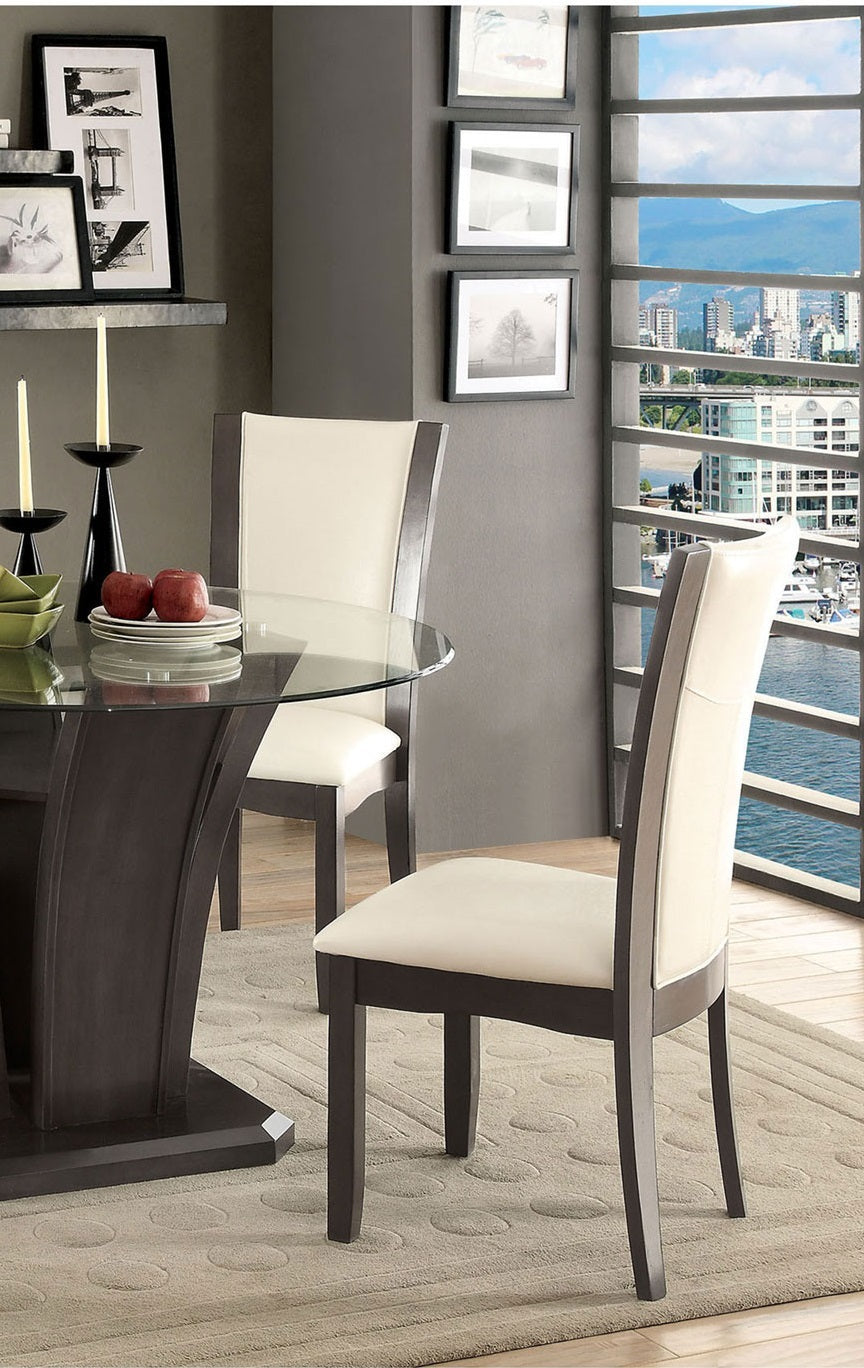 Style Comfort Contemporary 2pcs Side Chairs Gray And white+gray-gray-dining