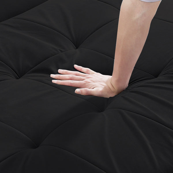 Sofa Bed, 3 in 1 Convertible Sofa Chair Bed black-velvet