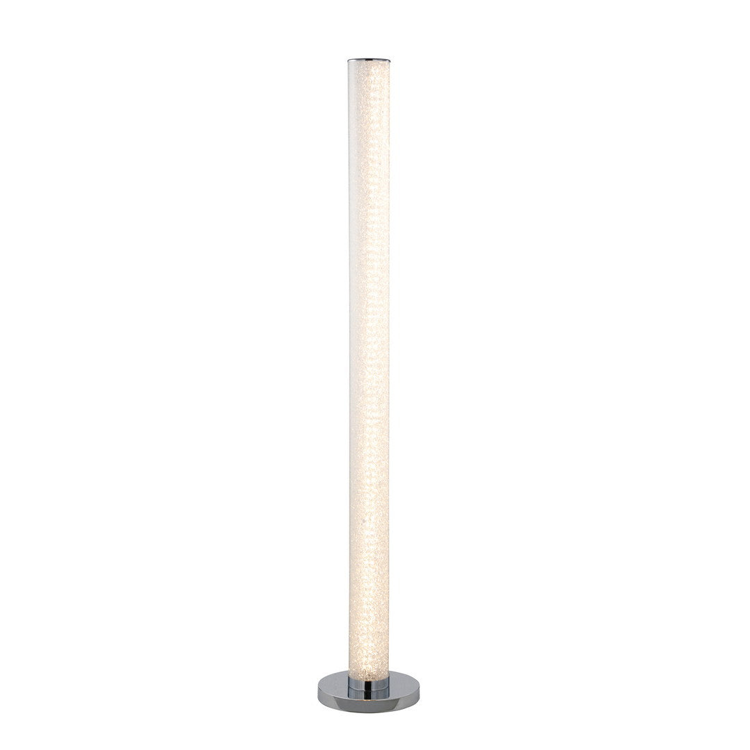 49" Led Illuminari White Crystal Sand Rocks Column Floor Lamp White Metal